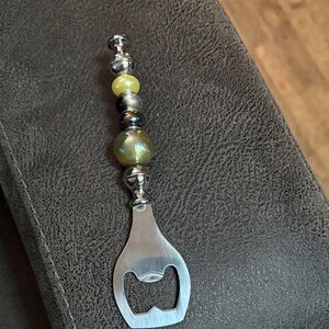 Elegant Silver and Gold Beaded Bottle Opener